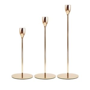 Set of 3 Candlesticks for Taper Candles Rose Gold